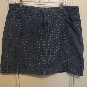 Chambray polkadot skorts