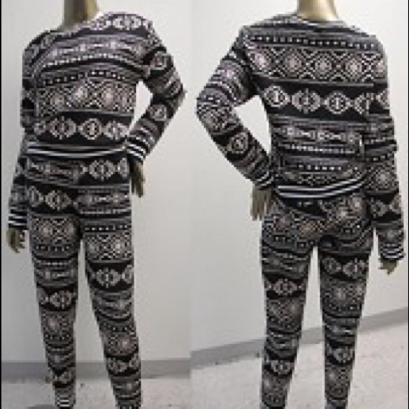 NWT Plus Size Tribal Aztec Print Jogger Pants Set