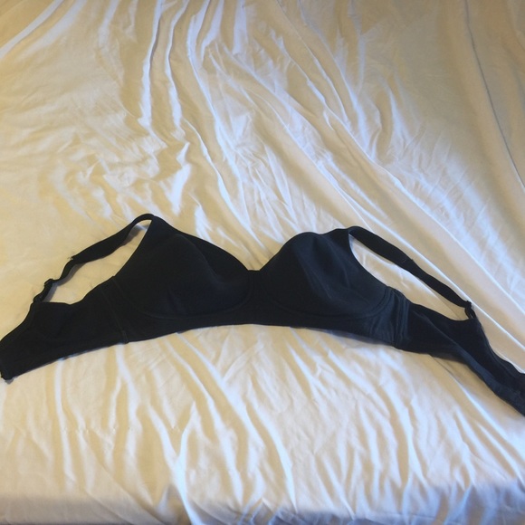Black cotton, wireless support bra