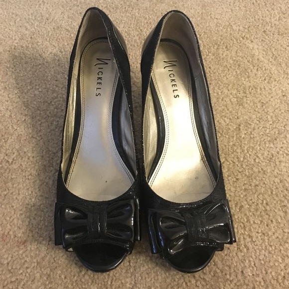 Nickels, open toed heels