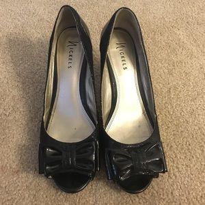 Nickels, open toed heels