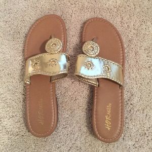 Gold colored summer sandals