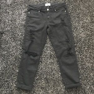 Paige Jeans Skyline Ankle Peg Destructed Blk Jeans