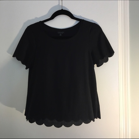 TOPSHOP scalloped tee