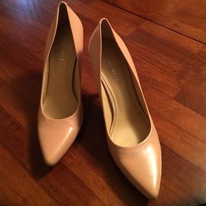 NINE WEST Nude Leather Pumps