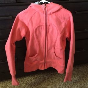 Lululemon coral scuba sweatshirt.