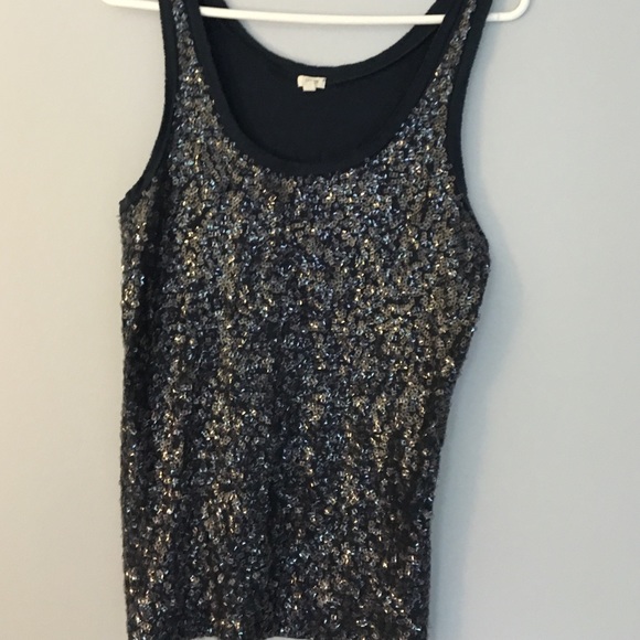 JCrew navy sequined tank top