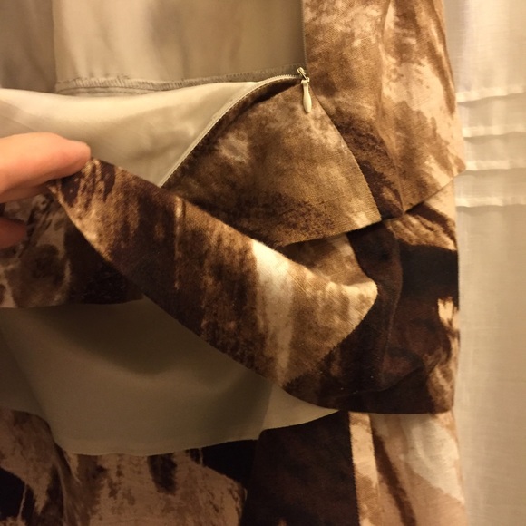 ADRIENNE VITTADINI tiered Linen skirt w/lining . - Picture 4 of 4