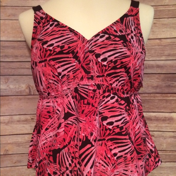 Pink & Espresso Tankini Top