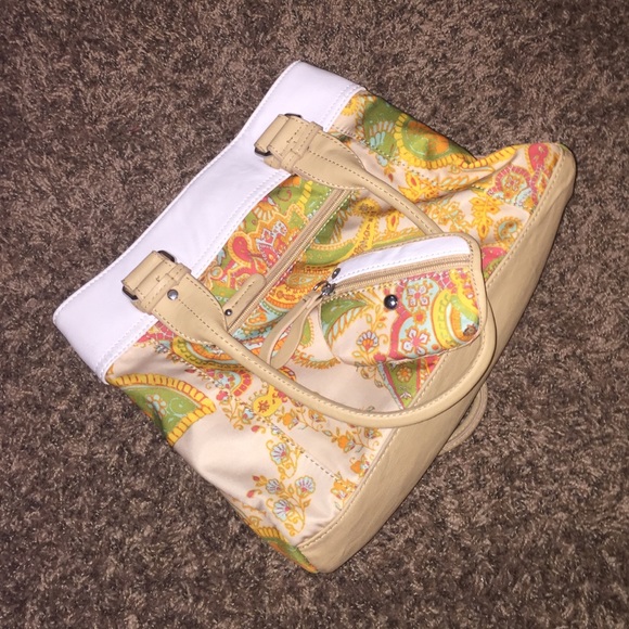 Tyler Rodan White Leather and Satin Purse