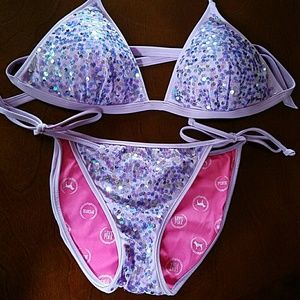 VS PINK~ purple sequin string bikini