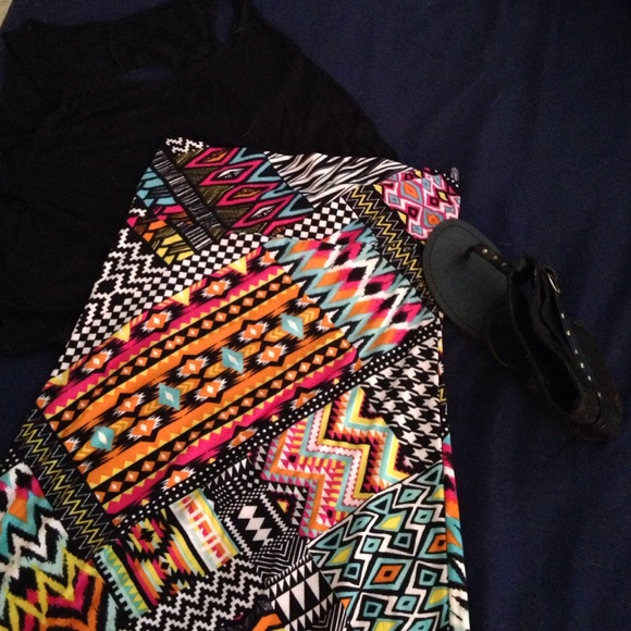 Colorful fun maxi skirt!