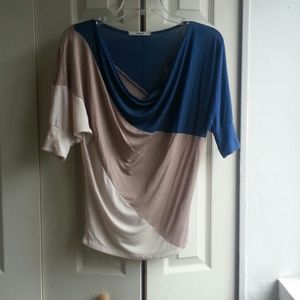 Color block papaya shirt