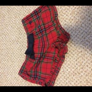 Plaid pajama shorts