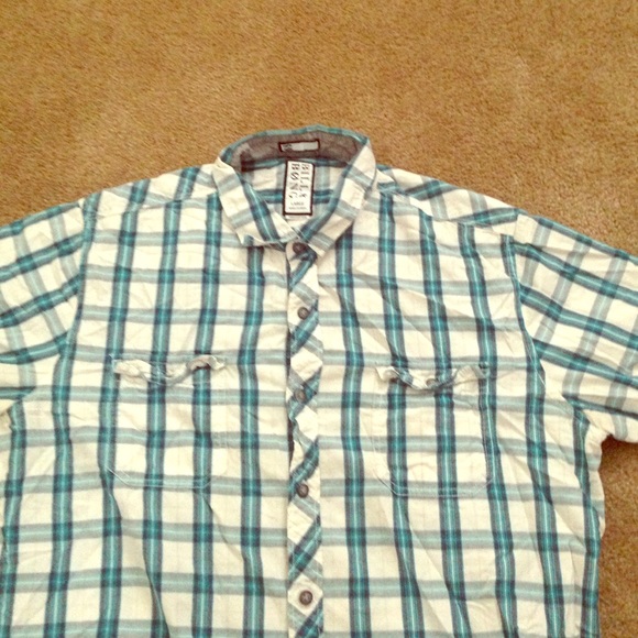 Blue and white shirt large men's