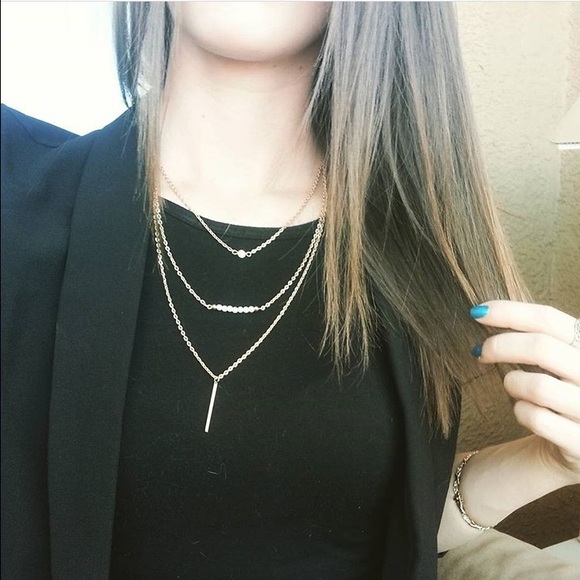 Gold Necklace | Triple Stacked