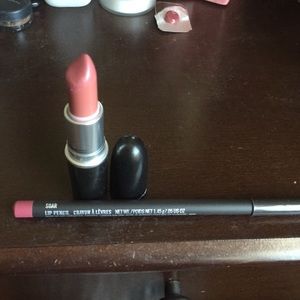 MAC Brave lipstick & Soar lip pencil