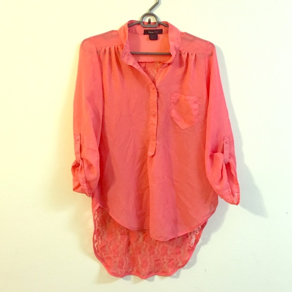 Carrie Allen pink blouse size medium fun business