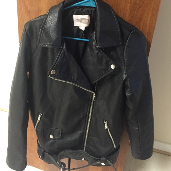 Black leather jacket