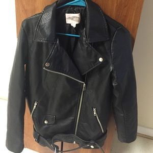Black leather jacket