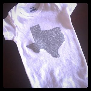 12 Month Texas Glitter Onesie