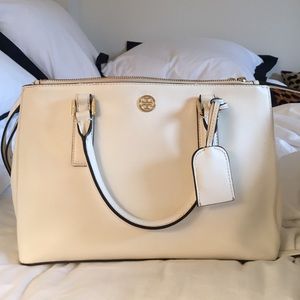 White double zip Robinson tote