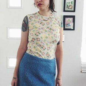 Vintage 70's knit floral tank