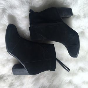 TOMS Black Suede Women's Lunata Booties