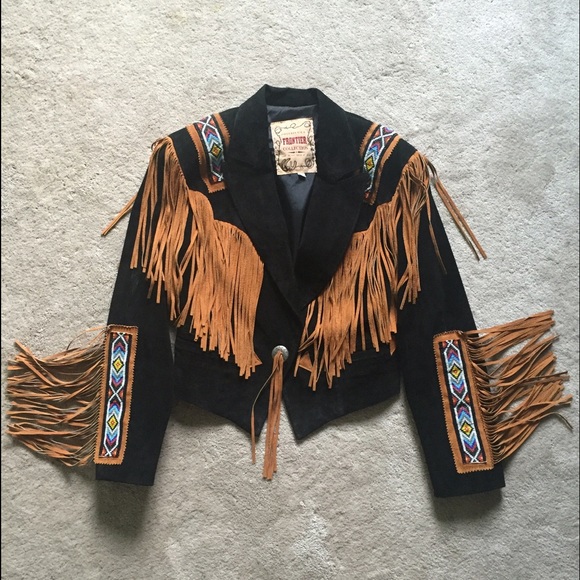 Frontier Collection Vintage Suede Fringe Jacket