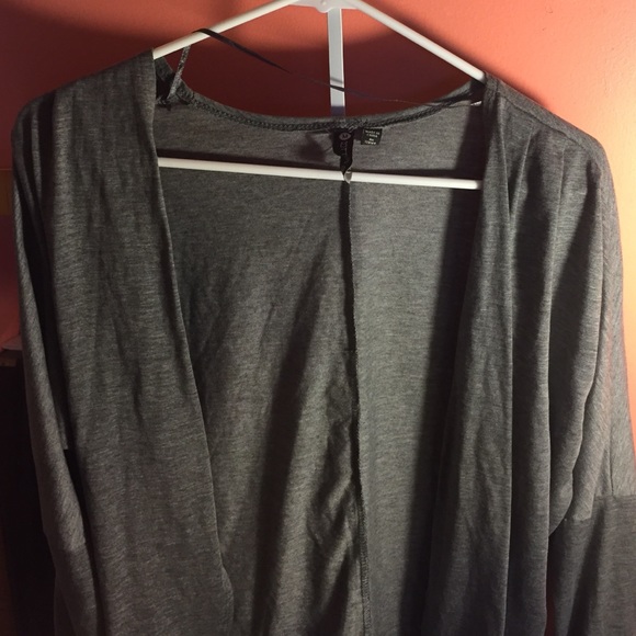 grey cardigan