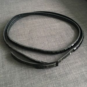 Double Wrap Black Studded Leather Belt