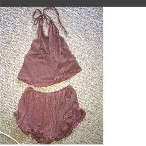 Vodi shorts and sachi halter set