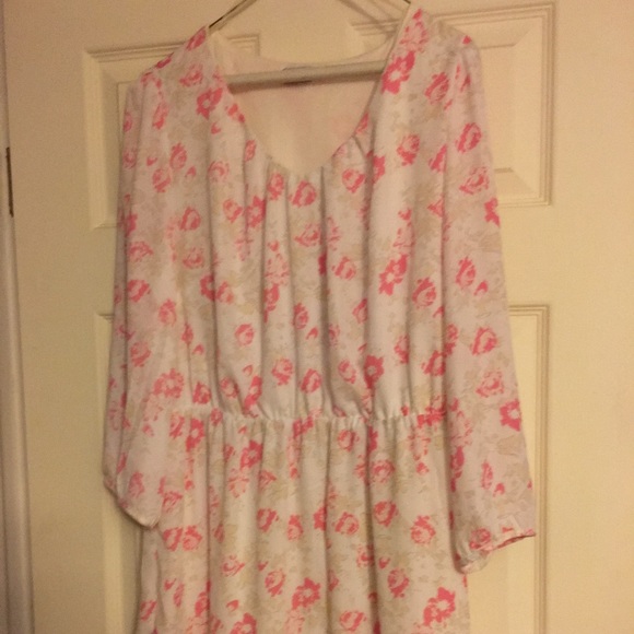 White and pink flower dress