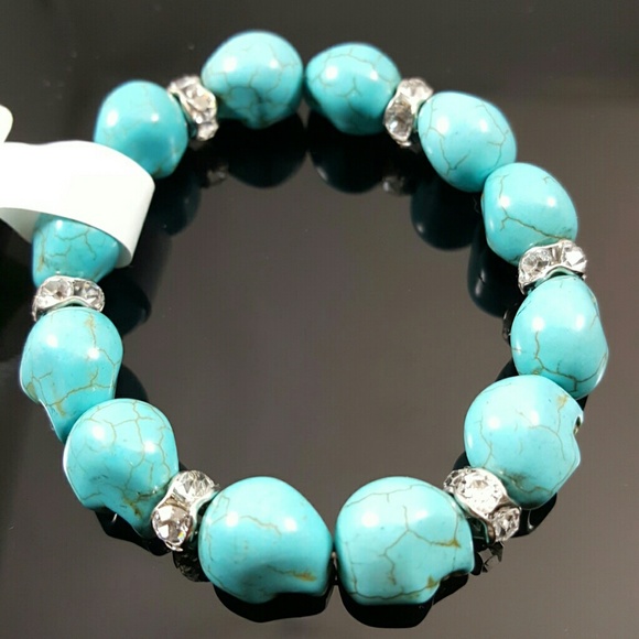 Turquoise Color Skull Bracelet - Picture 2 of 2