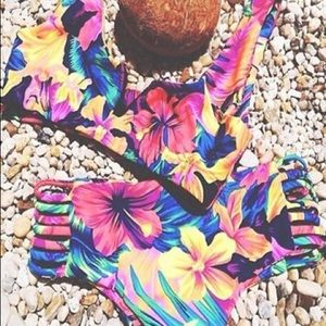 MULTICOLORED FLORAL BIKINI SET
