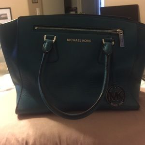 Teal Leather Michael Kors handbag.