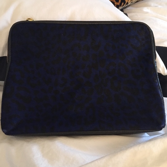 3.1 Phillip Lim blue leopard calf hair cosmetic