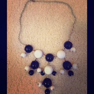 Black and white bubble statement necklace