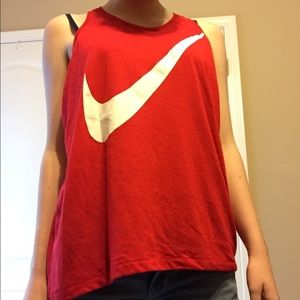 Red Nike Swoosh Tank