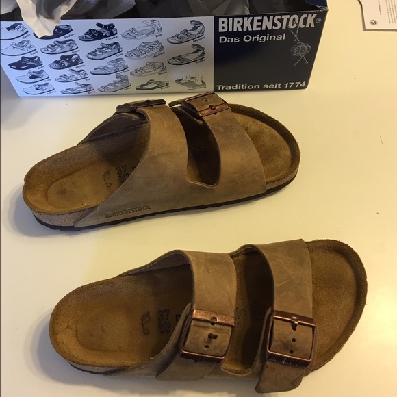 Birkenstock Arizona Havana Oiled Leather! Sz 37
