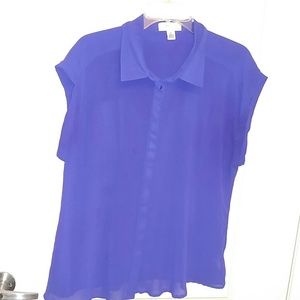 Forever 21 sheer button down blouse