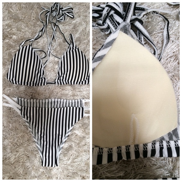 Last 1 Edgy Striped Bikini - Picture 3 of 4