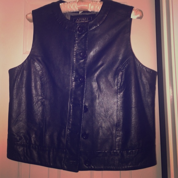 Black Leather Vest Never Worn
