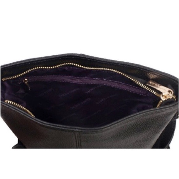 Boho fringe black leather cross body bag - Picture 3 of 3