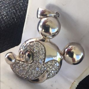 Disney Micky Sterling Pendant With Sparkling CZ's!