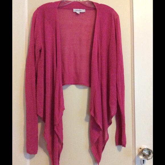 Pink Calvin Klein Cascade Open Front Cardigan