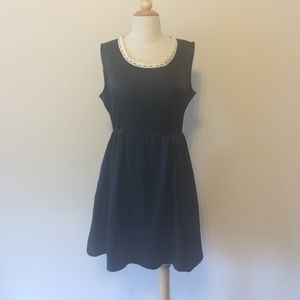 Black Dress with Cream Lace Collar