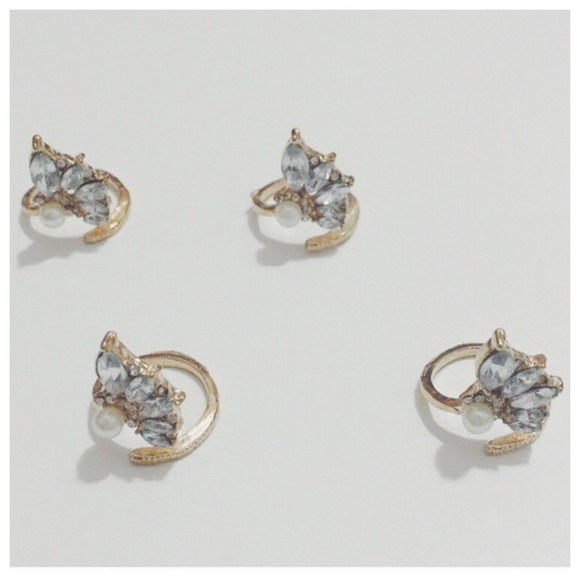 Pearl & Rhinestone Midi Rings - Picture 3 of 3