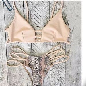 Pink and snakeskin bikini