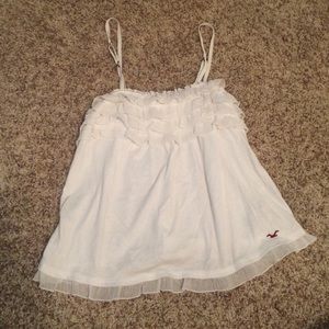 White Ruffle Tank Top